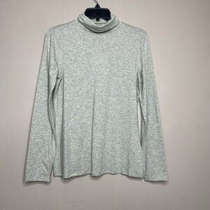 Garnet Hill Gray‎ Long Sleeve Turtleneck Top Women Size Small